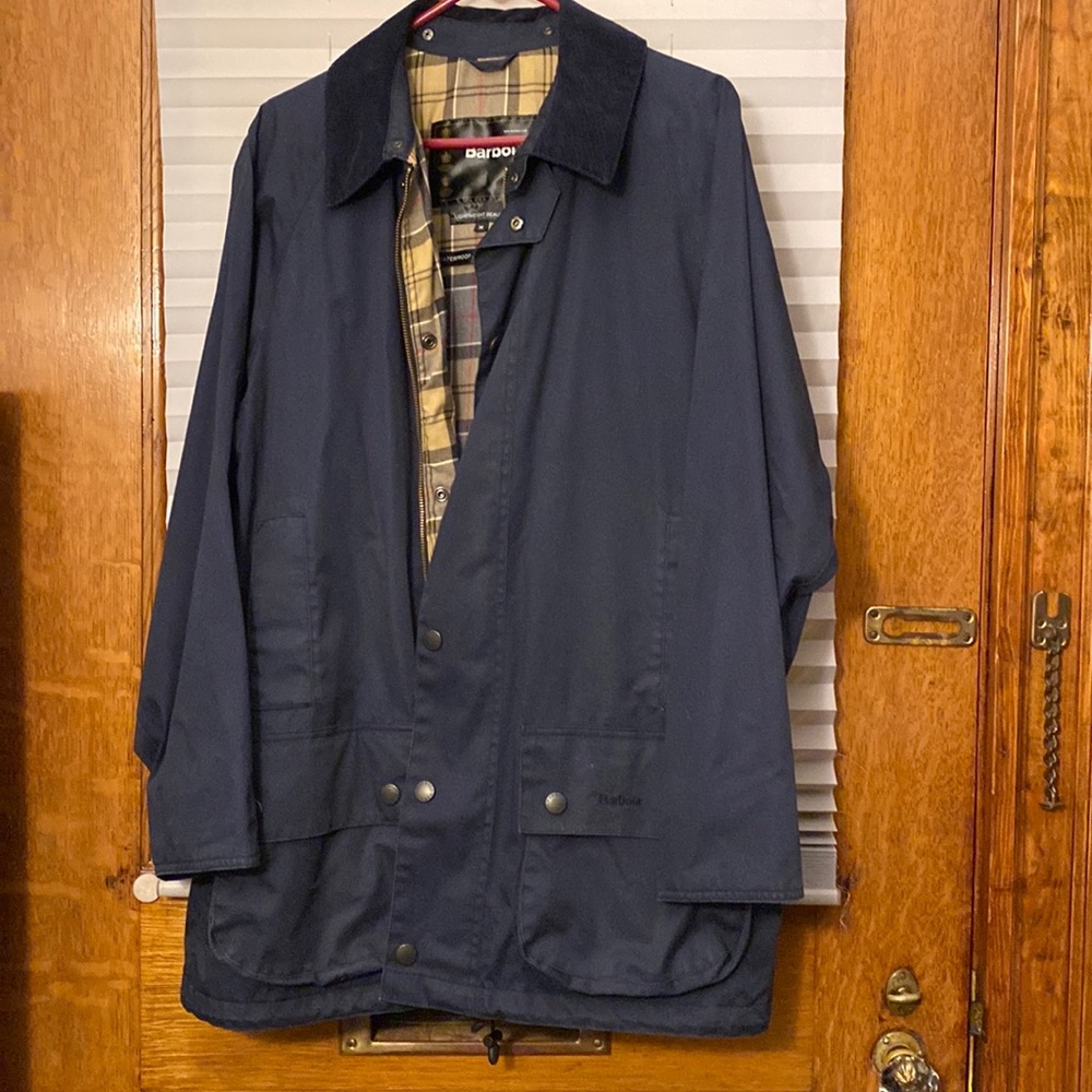 Navy Barbour Lightweight Beaufort Jacket Size M